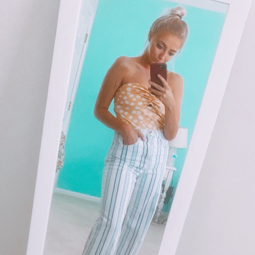Blue and white stripped H&M pants - Picture 12 of 14